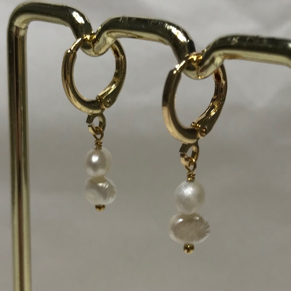 Lucrezia Borgia Double Natural Pearl Gold Renaissance Earrings Handmade Replicas - Picture 5 of 14